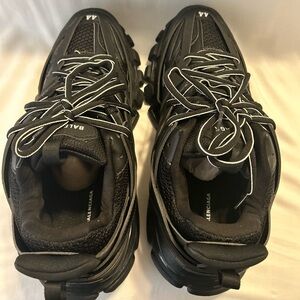 Balenciaga Men's Black and White Sneakers